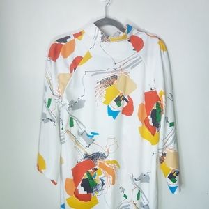 Vintage White Patterned Maxi Dress